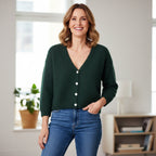 Nella Luxury Wool & Mohair Mix Cardigan, Emerald Green