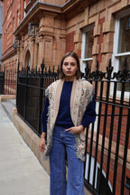 Odette Jacquard Knit Wool Cashmere Gilet, Beige