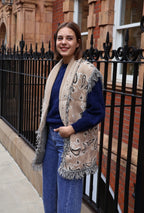 Odette Jacquard Knit Wool Cashmere Gilet, Beige