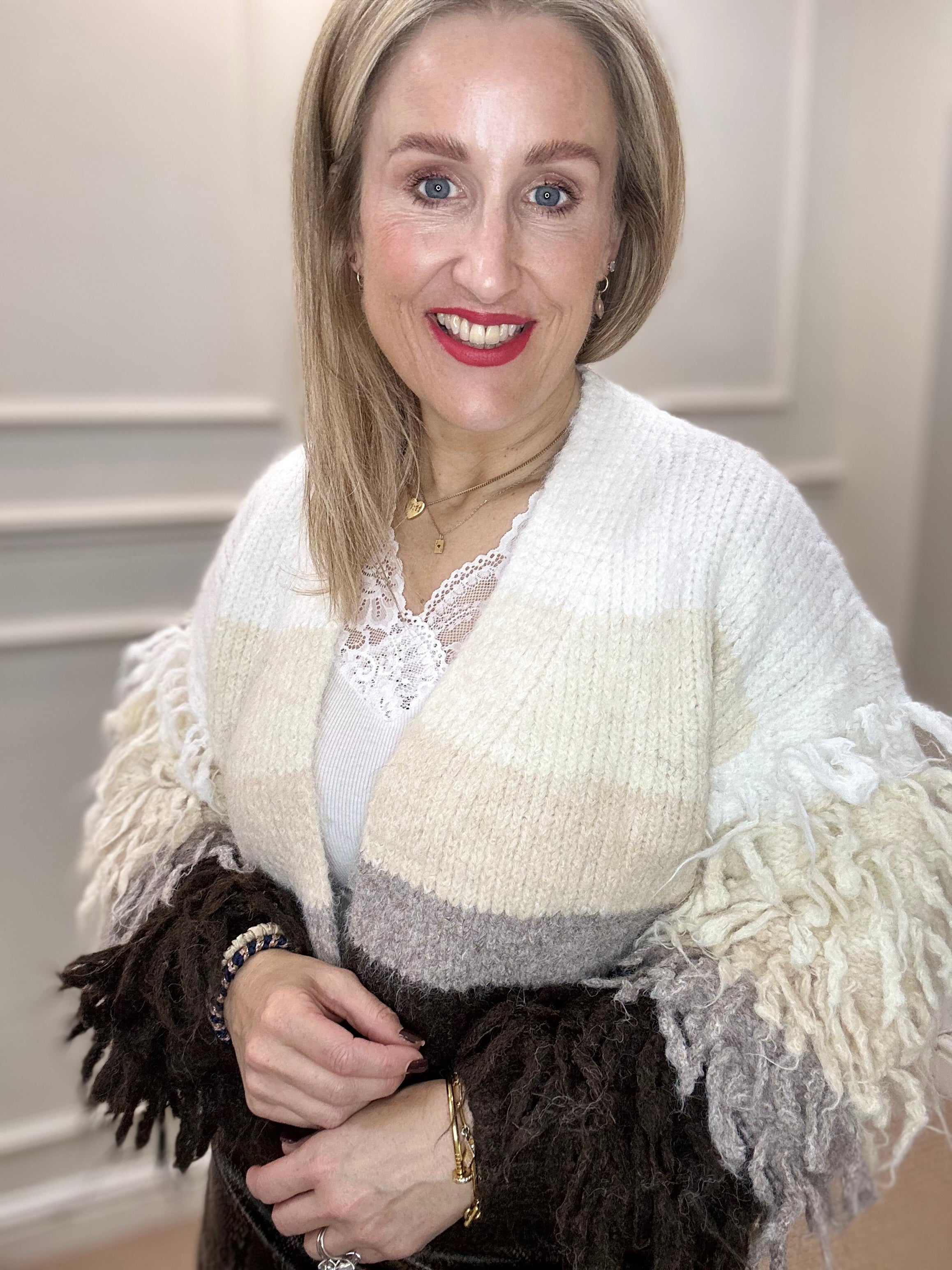 Sally Cardigan, Stripes