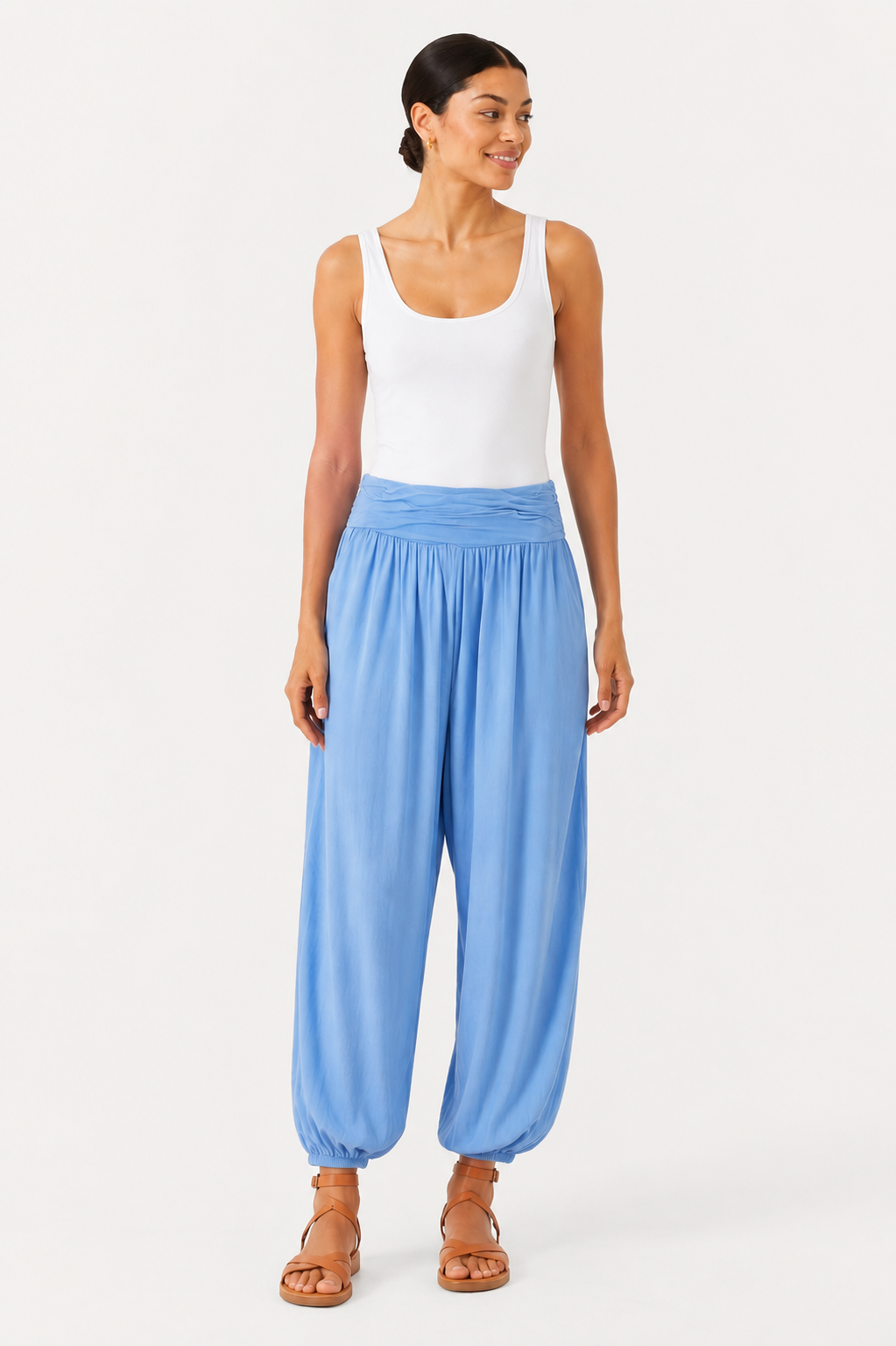 Tia Harem Pant, Cornflower Blue