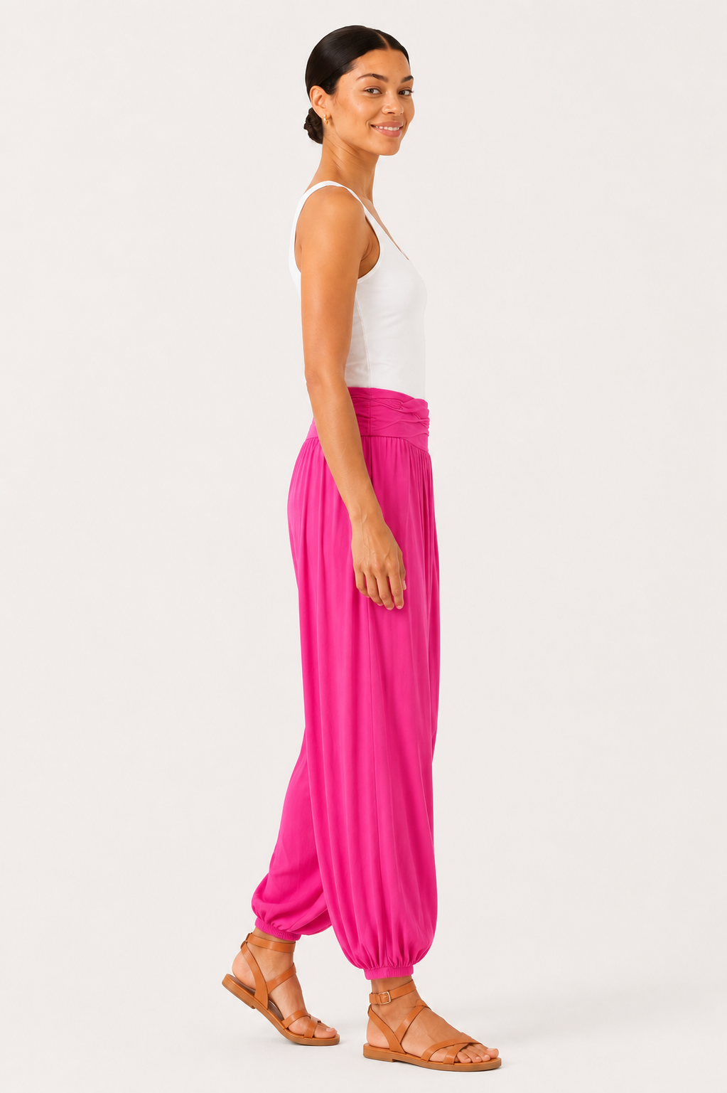 Tia Harem Pant, Fuchsia Pink