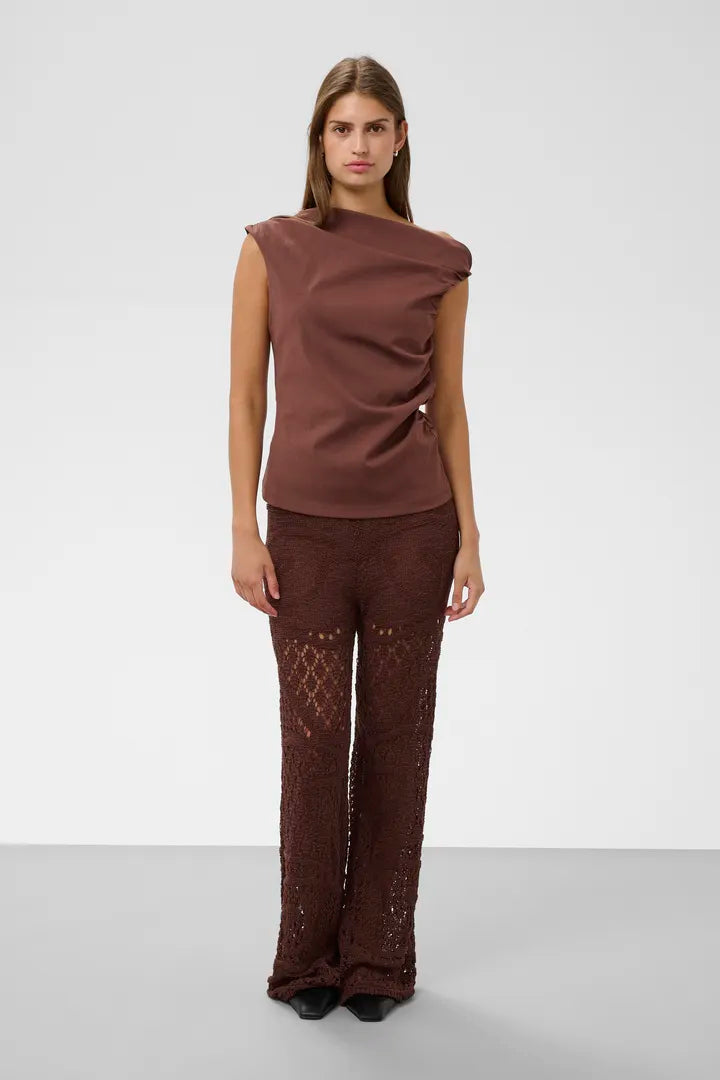 Eirlys Dalida Top, Brown Stone