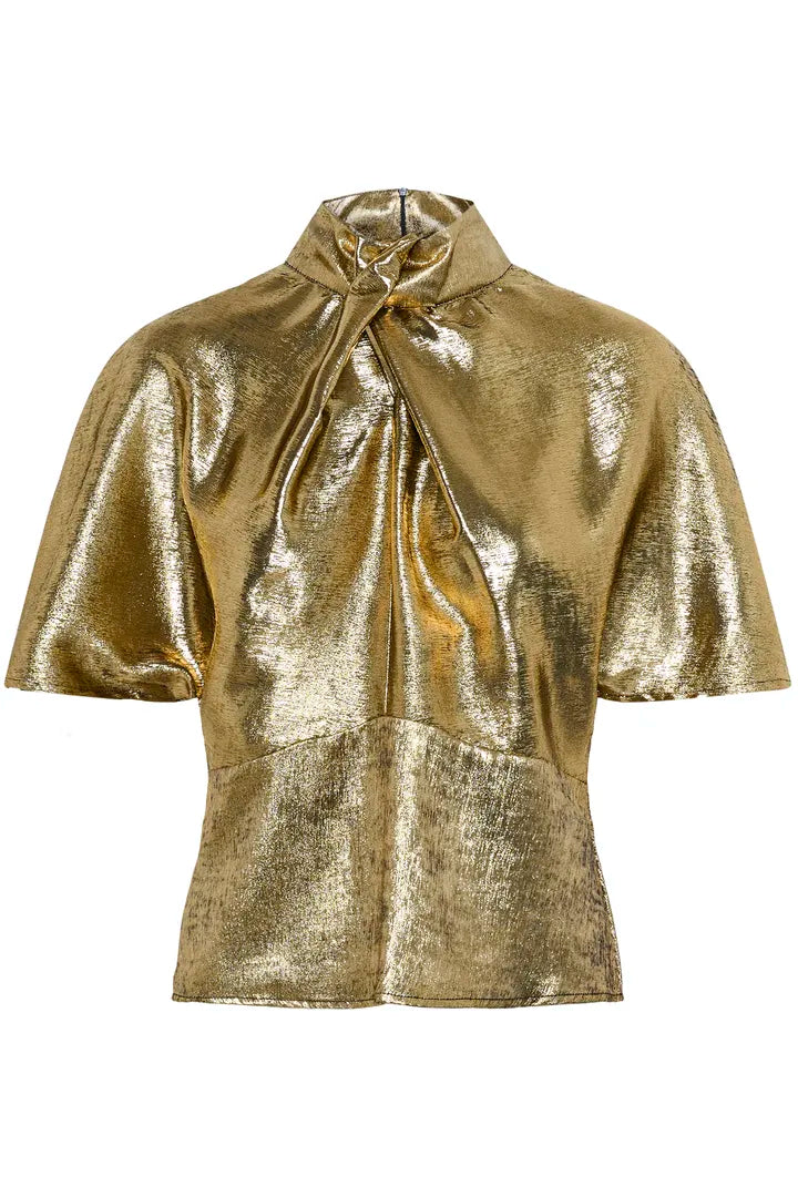 Mirmir Short Sleeved Blouse, Golden Surface