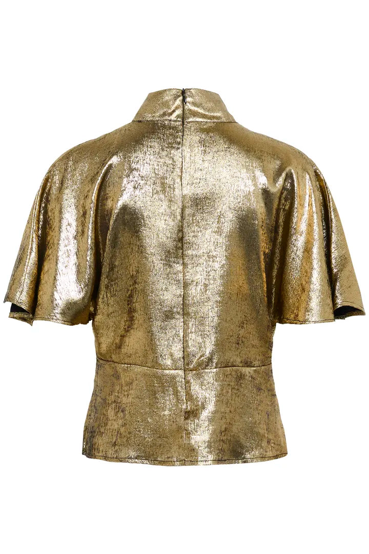 Mirmir Short Sleeved Blouse, Golden Surface