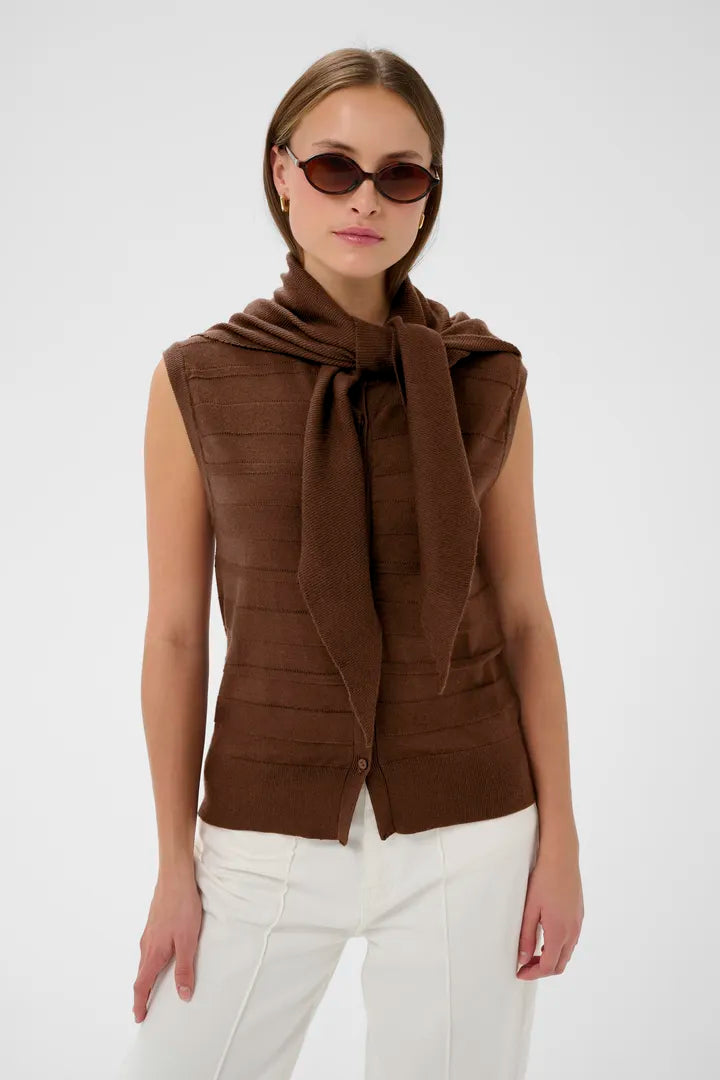 Spina Scarf Waistcoat, Cappucino