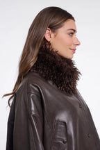 Banu Scarf with Magnet Closure, Coffee Roast