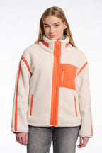 Bisma Cropped Jacket, Birch with Orange