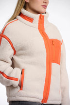 Bisma Cropped Jacket, Birch with Orange