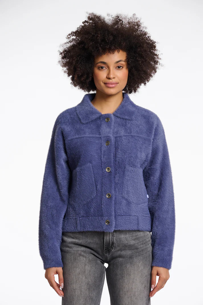 Bubbly Boxy Jacket, Blue Shadow