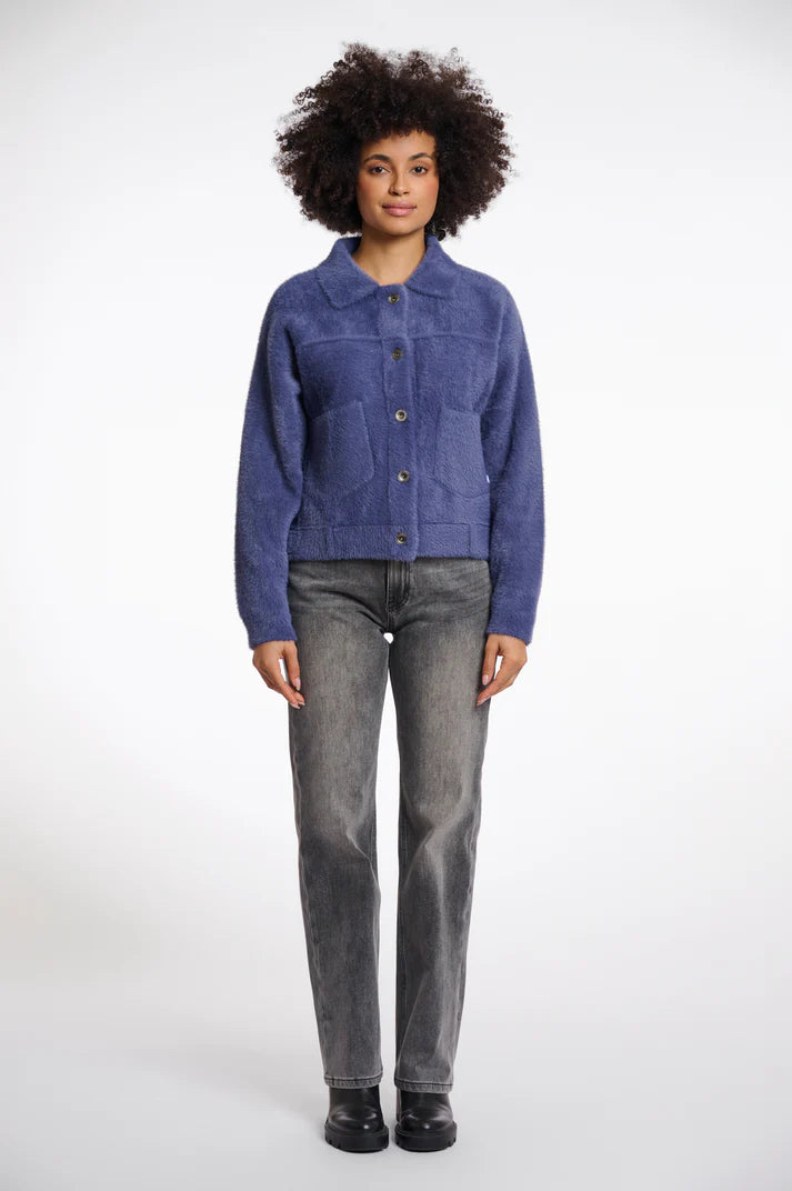 Bubbly Boxy Jacket, Blue Shadow