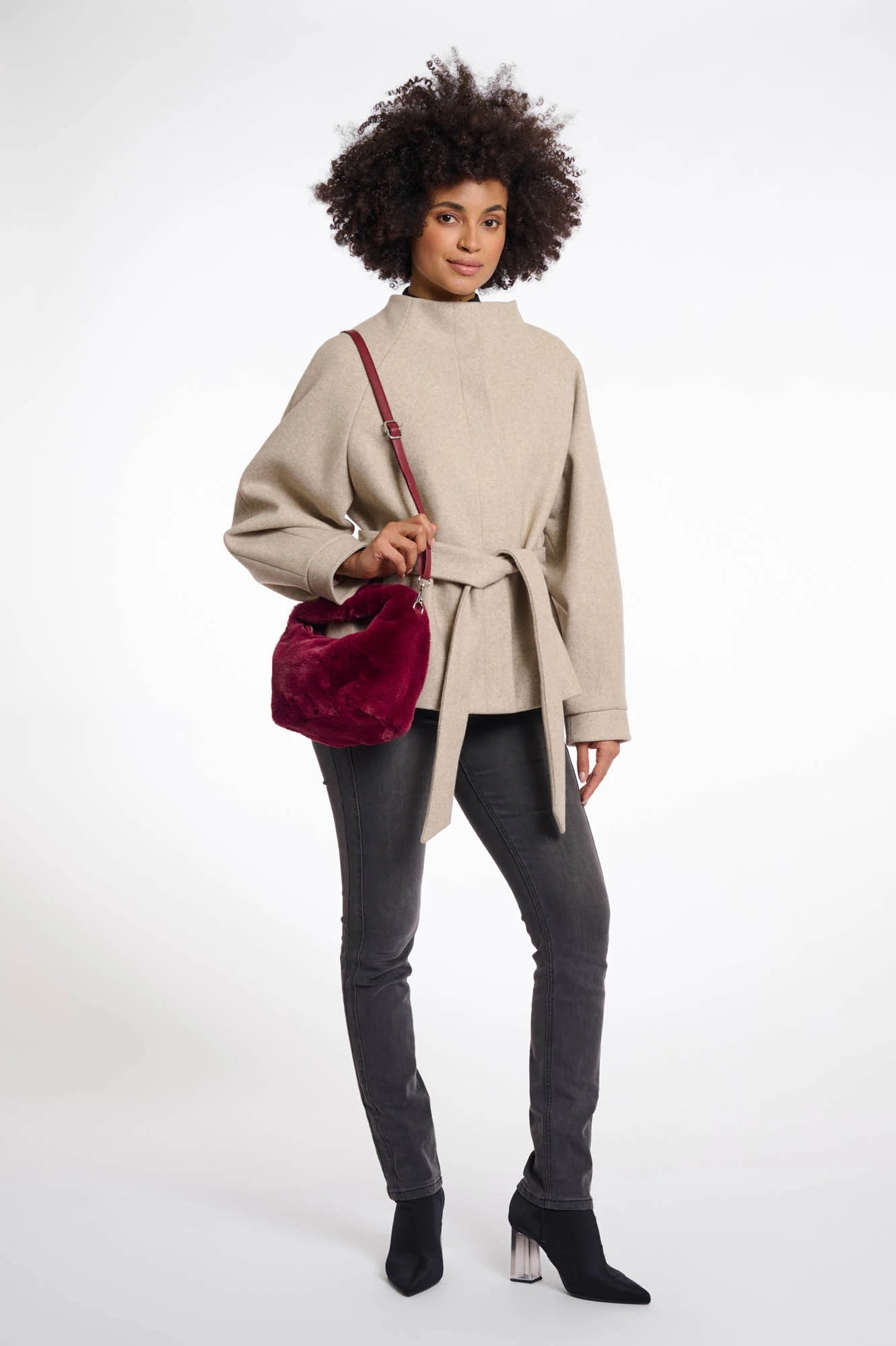 Cheryl Faux Fur Crossbody Bag, Sugar Plum