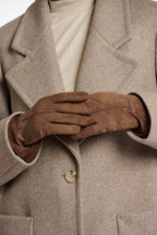 Gloves with Fake Fur, Brown Russet