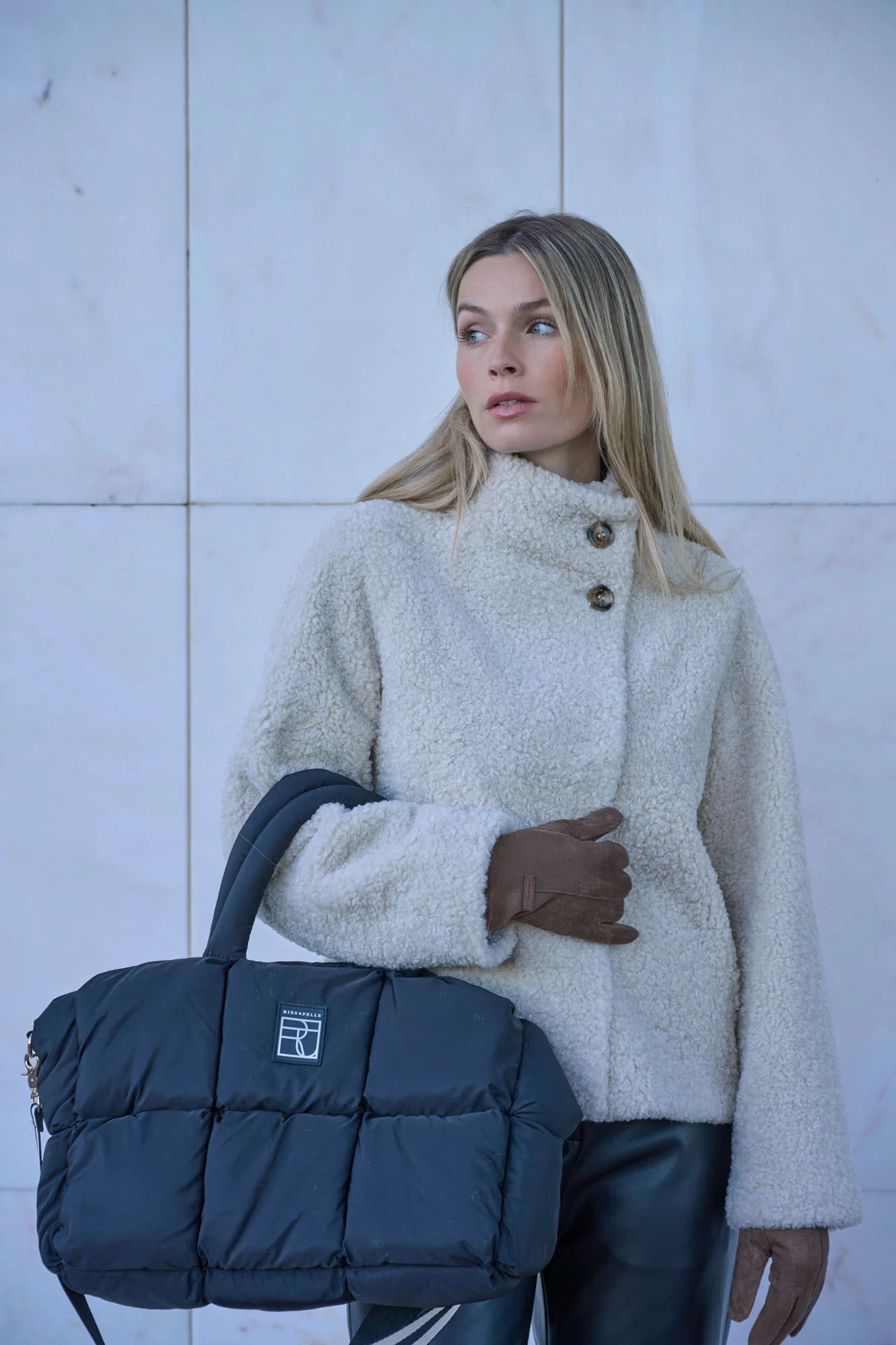 Gloves with Fake Fur, Brown Russet