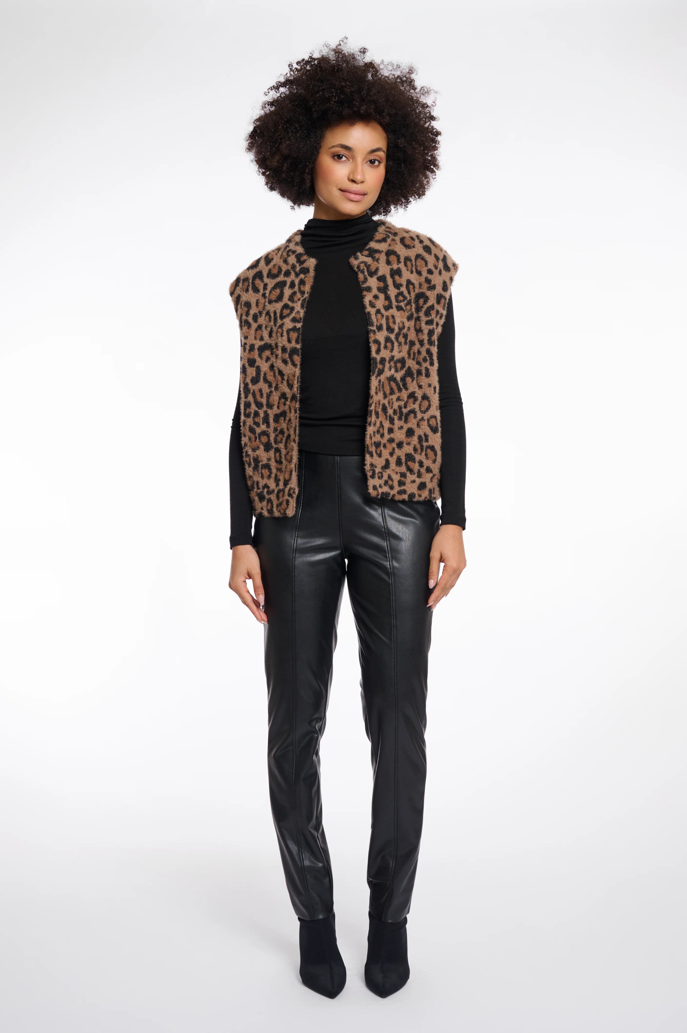 Elona Short Waistcoat, Leopard