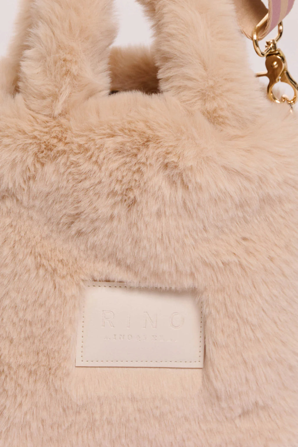 Hasina Faux Fur Handbag, Light Beige