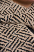 Leah Knitted Scarf, Sand Graphic