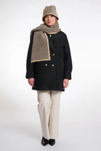 Leah Knitted Scarf, Sand Graphic