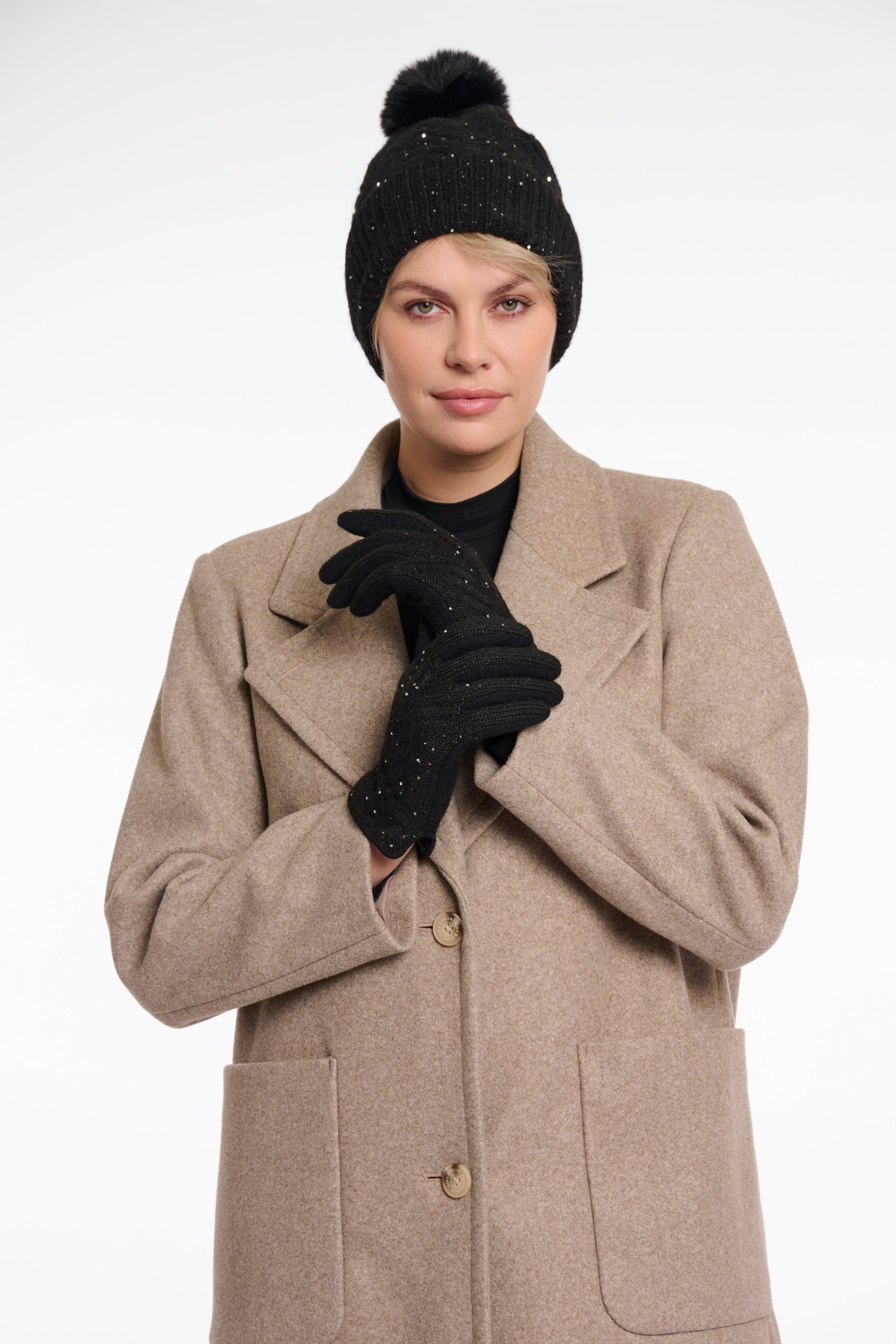 Otis Knitted Gloves, Black