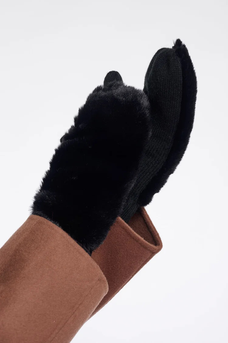 Oxo Fleecy Mittens, Black