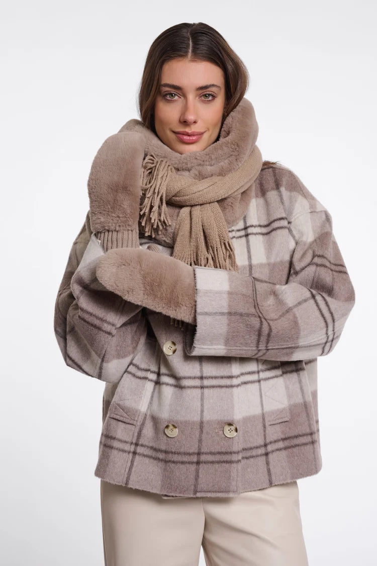 Oxo Fleecy Mittens, Mocha Latte