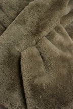 Stip Faux Fur Scarf, Green Ash