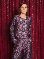 Fortunes Jacquard Jacket, Fuchsia & Black