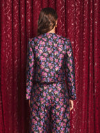 Fortunes Jacquard Jacket, Fuchsia & Black