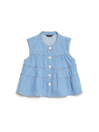 Kasos Denim Top, Washed Blue