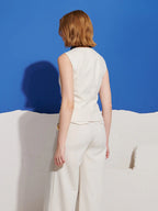 Milos Brooches Vest Top, Cream