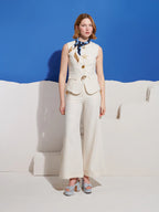 Milos Brooches Vest Top, Cream