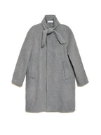 Morrigan Coat with Neck Tie, Soft Grey