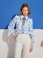 Siro Print Blouse, White