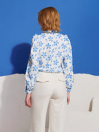 Siro Print Blouse, White