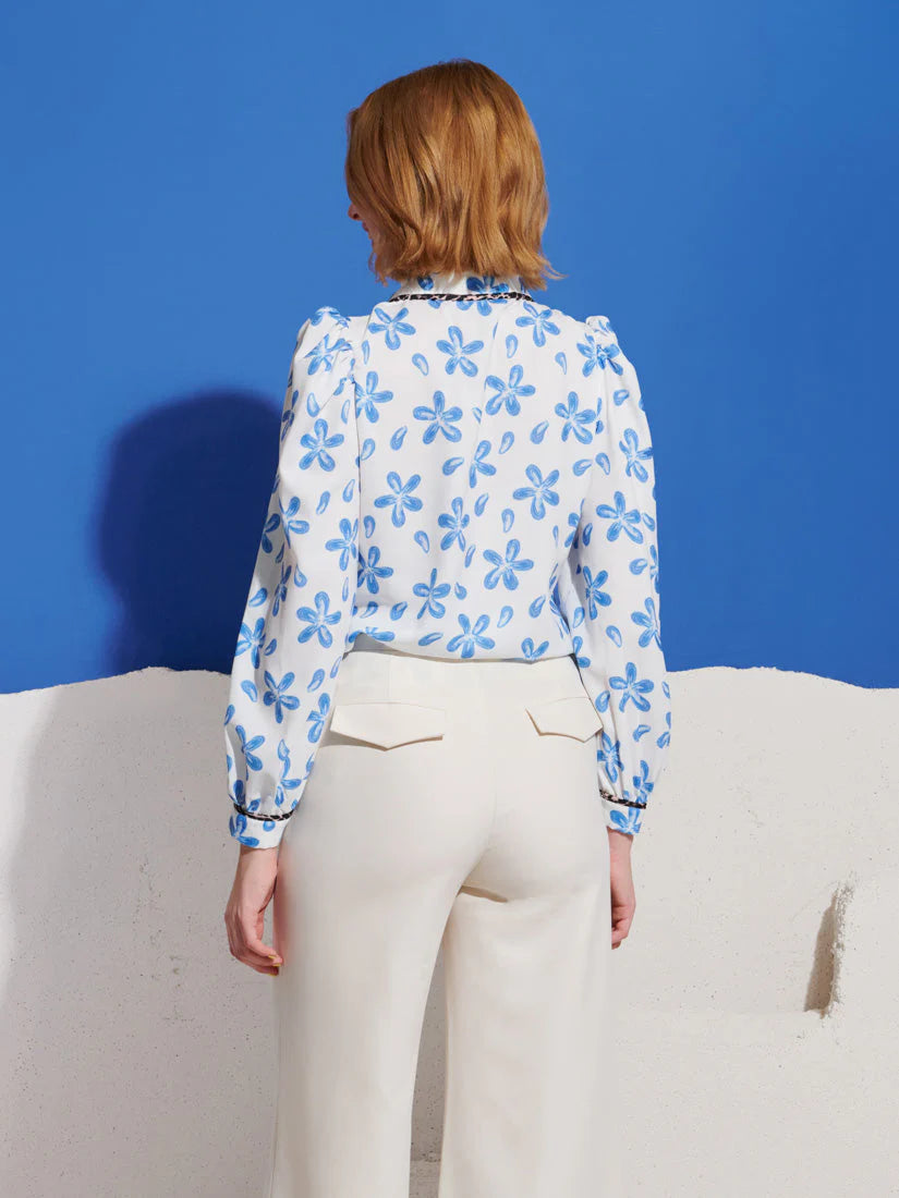 Siro Print Blouse, White
