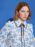 Siro Print Blouse, White
