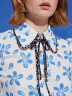 Siro Print Blouse, White