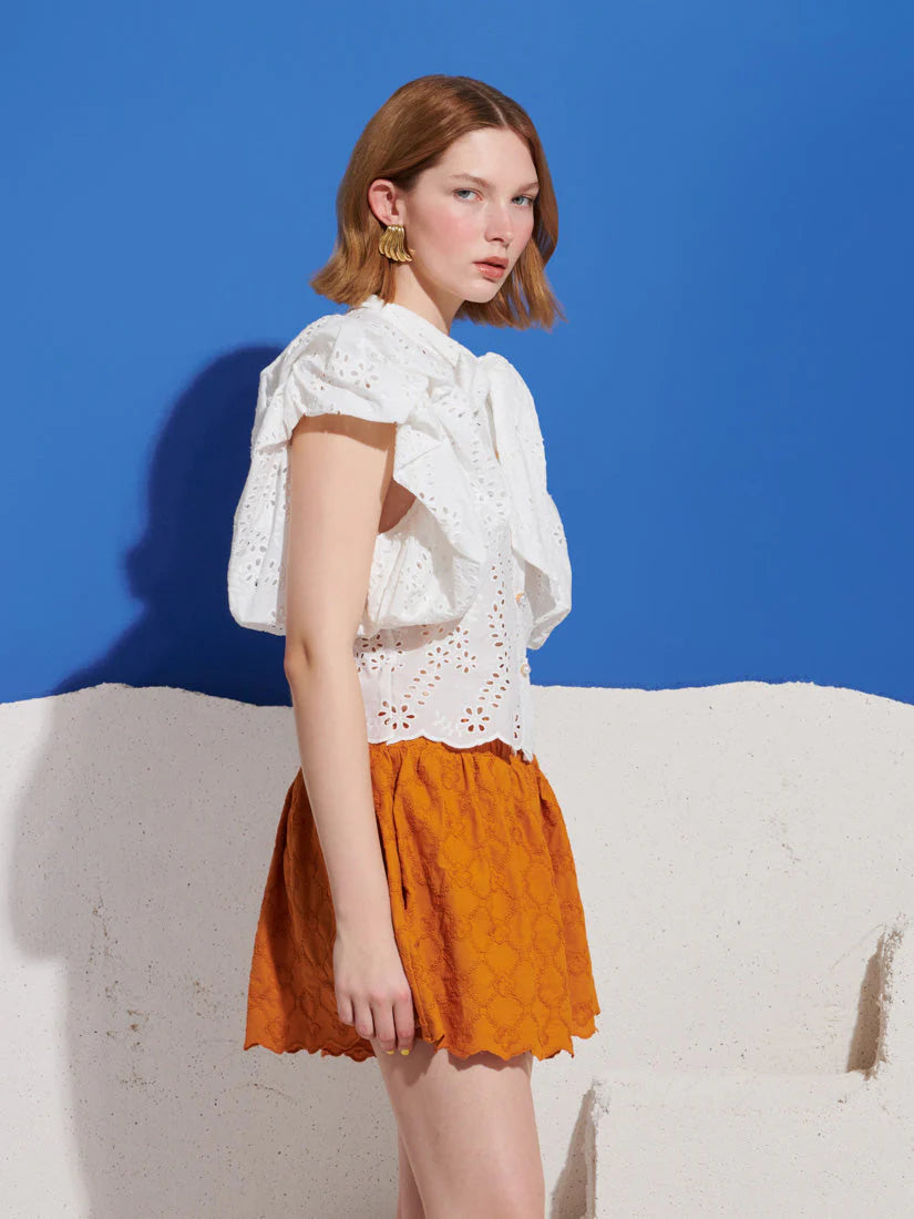 Sofia Bow Blouse, White