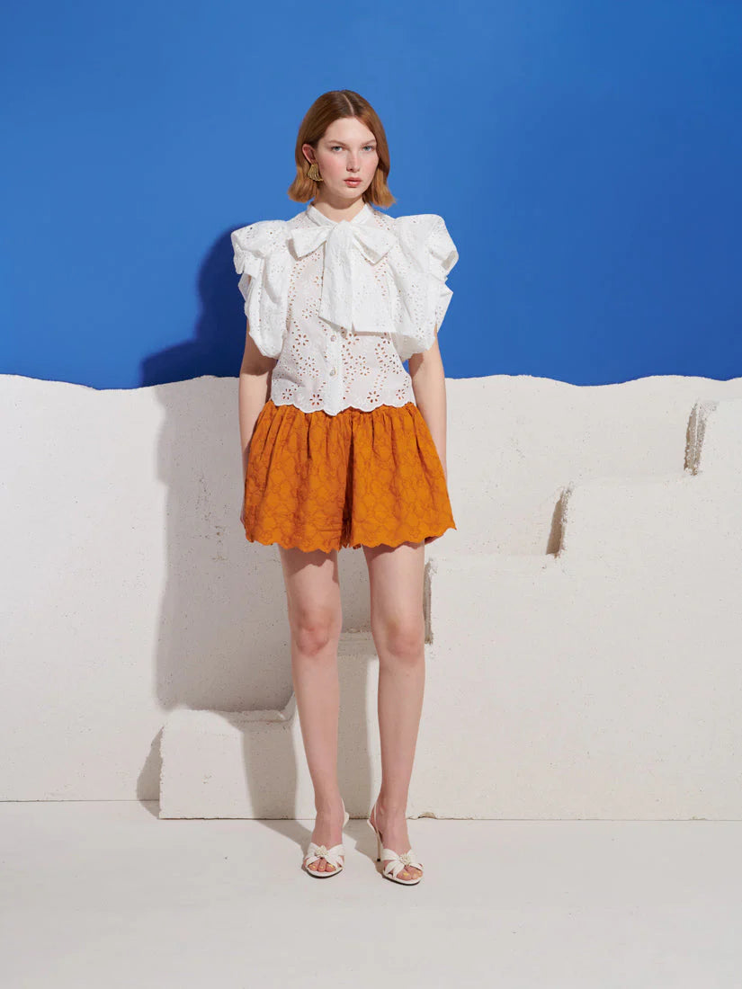 Sofia Bow Blouse, White