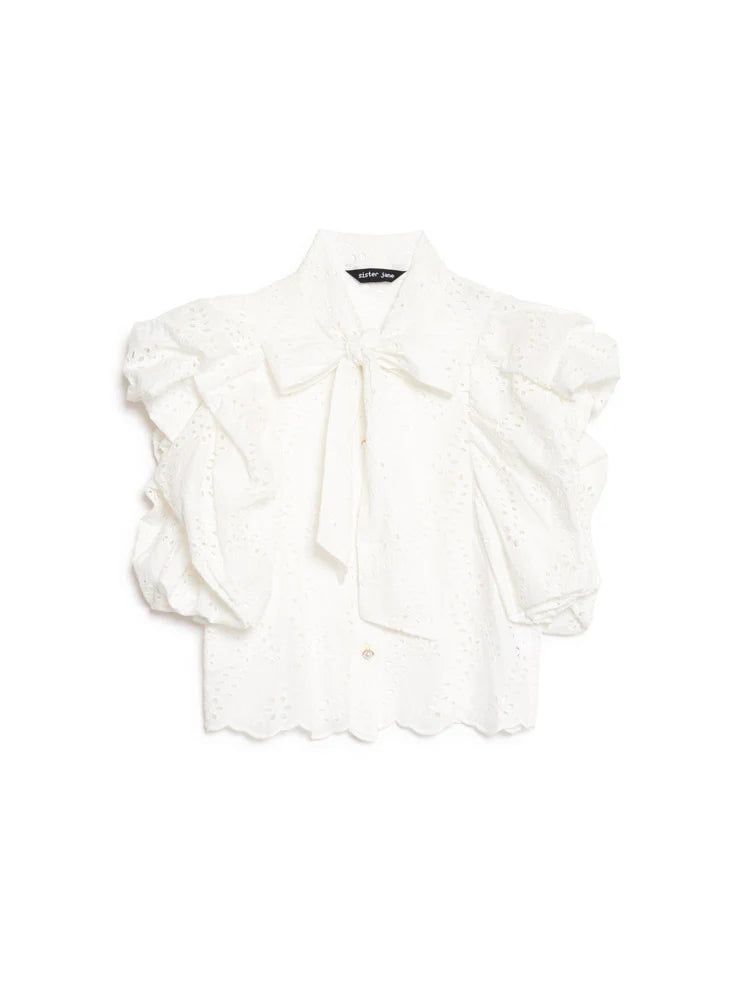Sofia Bow Blouse, White