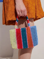 Tinos Stripe Beaded Bag, Multicolour