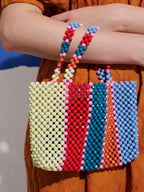 Tinos Stripe Beaded Bag, Multicolour
