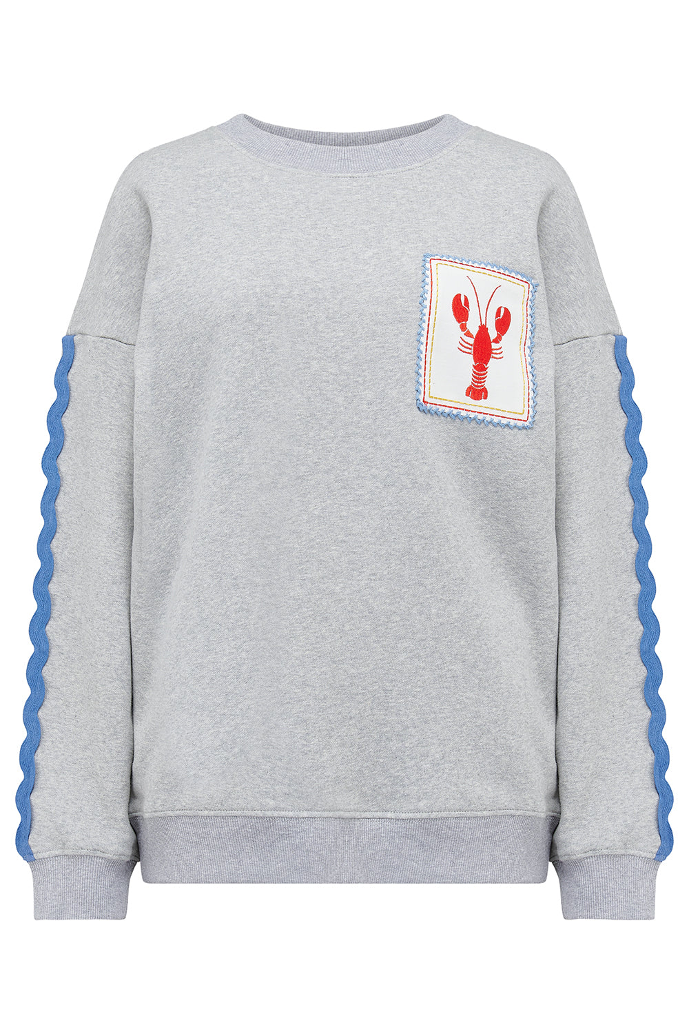 Eadie Sweatshirt, Grey Marl with Lobster