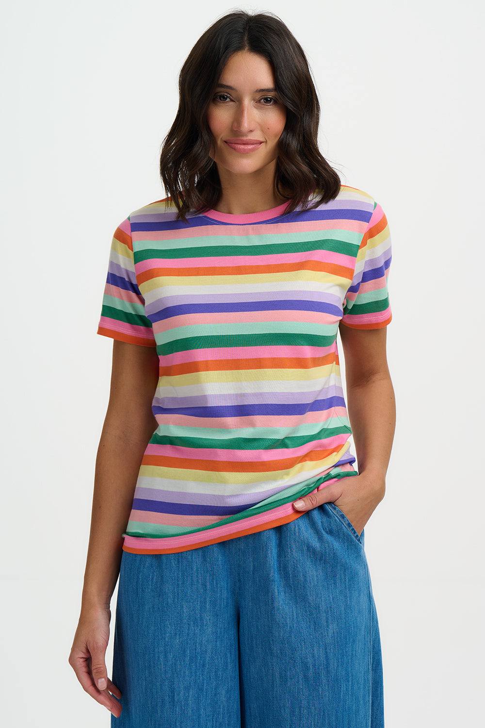 Maggie Tee Shirt, Multi, Candy Stripe