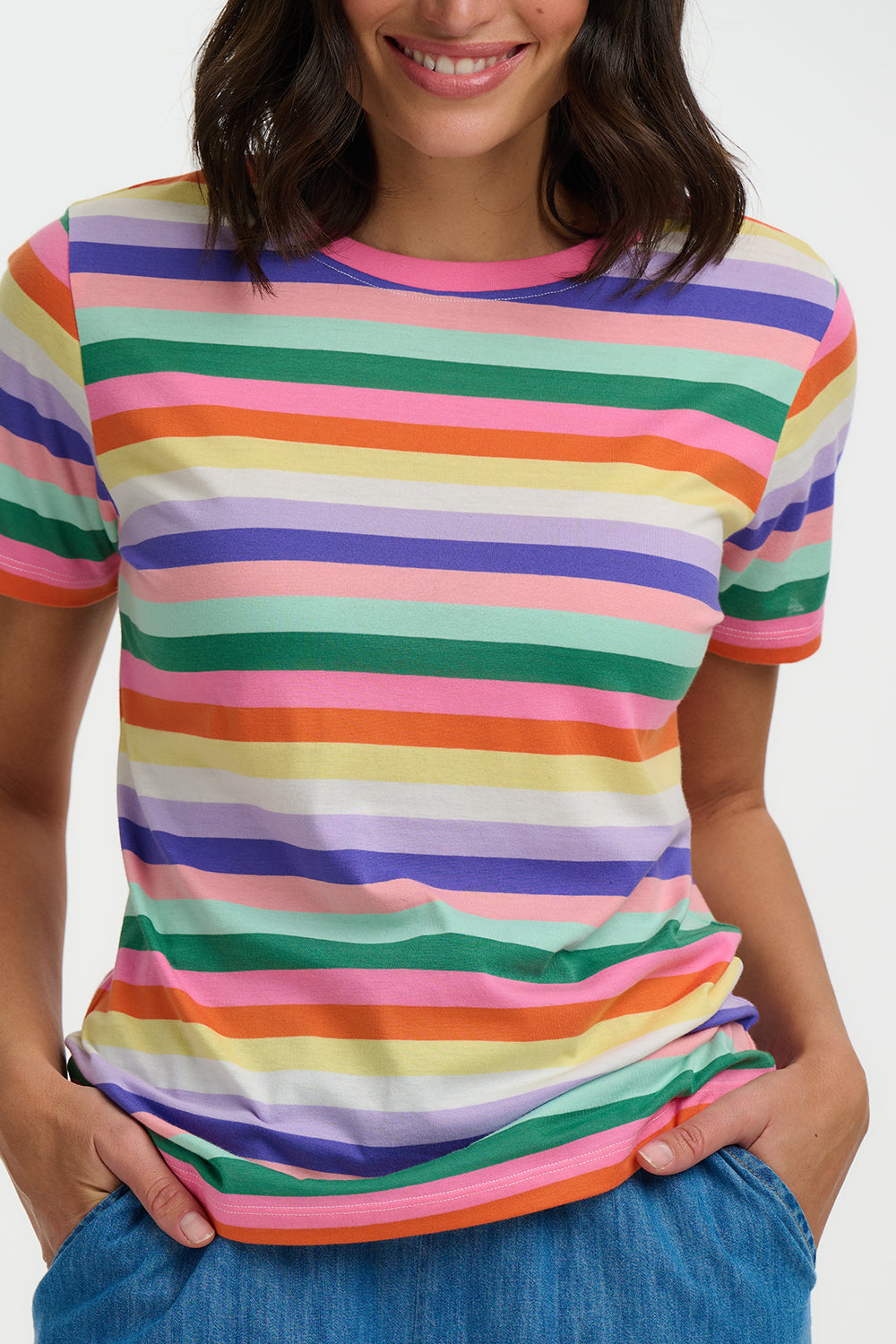 Maggie Tee Shirt, Multi, Candy Stripe