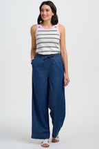 Megan Scallop Trousers, Deep Blue Denim