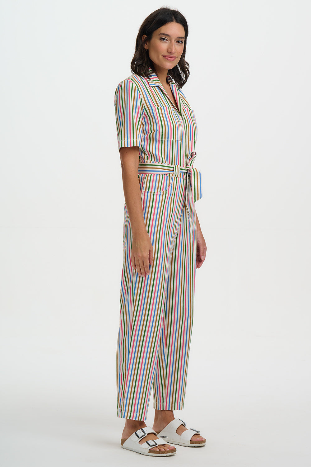 Meredith Boiler Suit, Multi, Colourful Canvas Stripe
