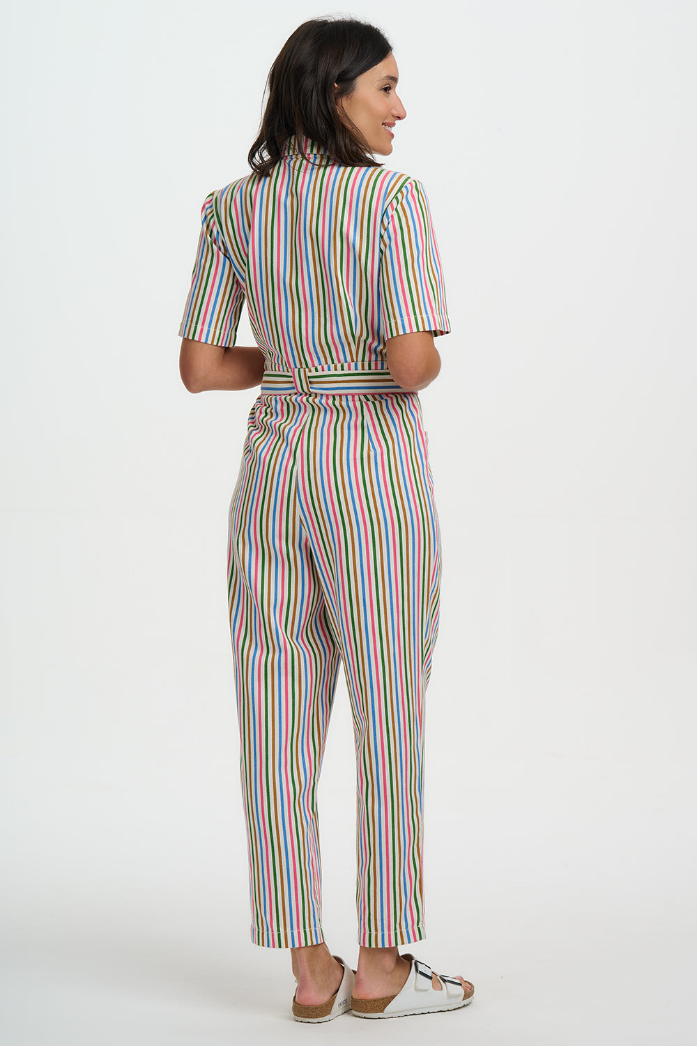 Meredith Boiler Suit, Multi, Colourful Canvas Stripe