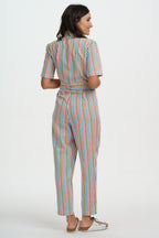 Meredith Boiler Suit, Multi, Colourful Canvas Stripe