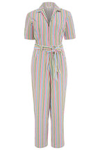 Meredith Boiler Suit, Multi, Colourful Canvas Stripe